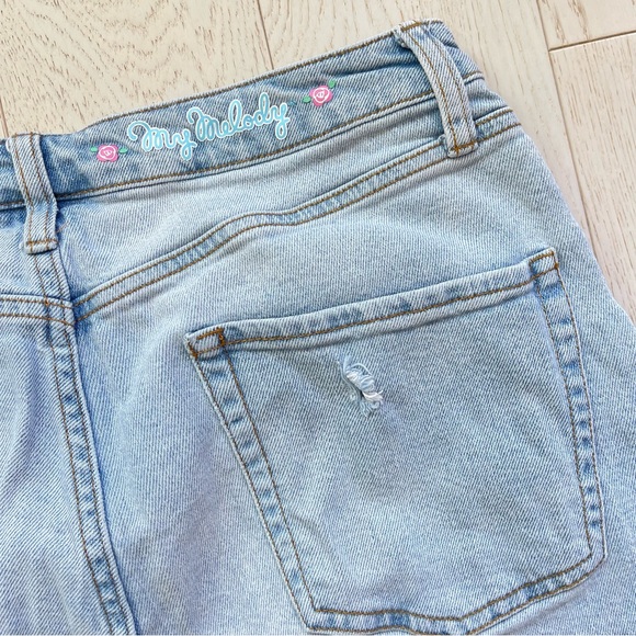 Sanrio My Melody Strawberry Lightwash Denim Straight Leg Jeans Kidcore Kawaii - Picture 9 of 16